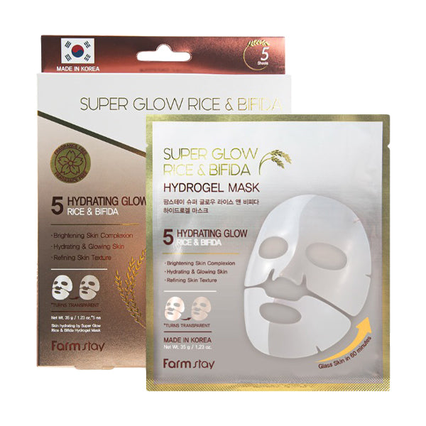 Super Glow Rice &amp; Bifida Hydrogel Mask 4 Pack
